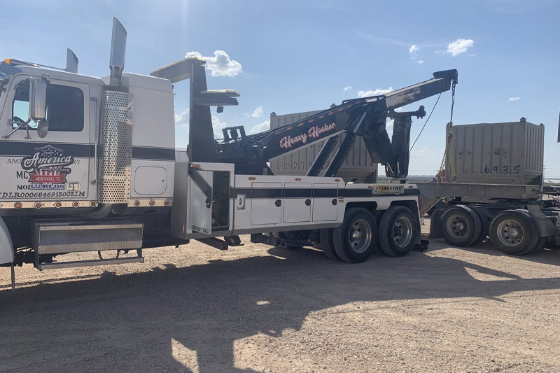 Heavy-Duty-Wrecker-Lifting-Concrete-Dividers-Midland-Texas Team America Towing Heavy Duty Tow Truck Lifting Concrete Barriers Midland Texas